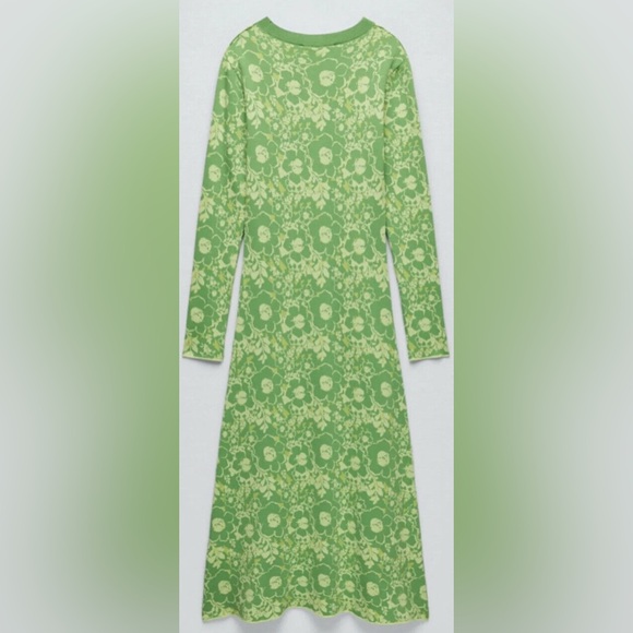 ZARA  Floral Jacquard Long Dress size small - Picture 4 of 10